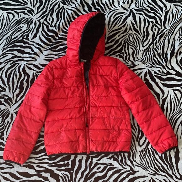 Epic threads unisex red puffer bomber jacket fall autumn light weight size L - Picture 1 of 14